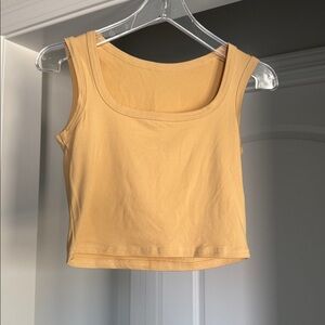 Yellow Cream Sleeveless Crop Top